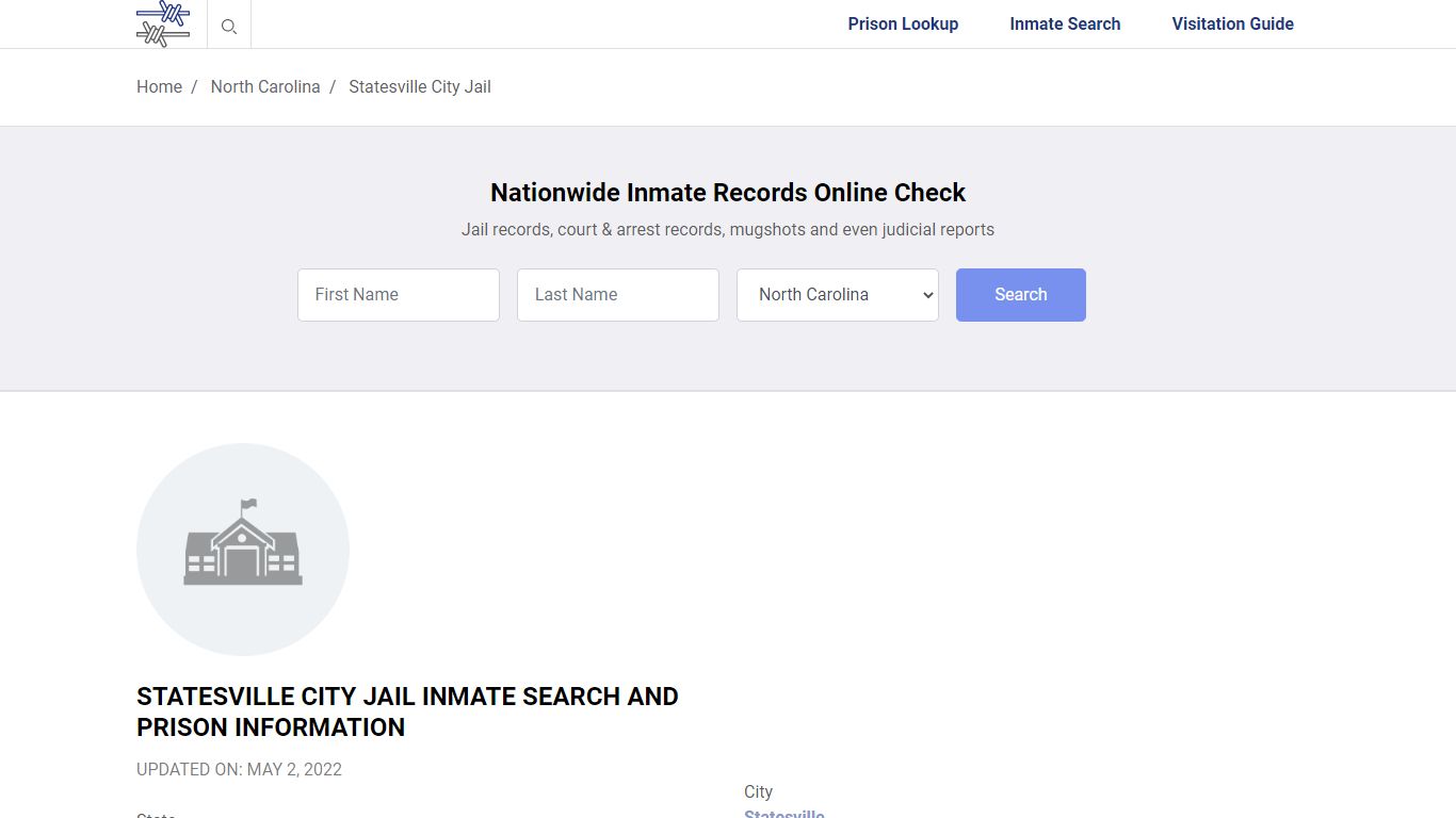 Statesville City Jail Inmate Search, Visitation, Phone no ...